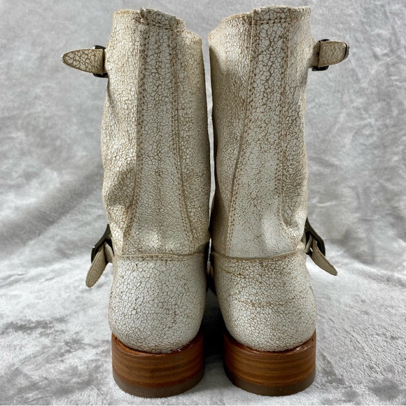 FRYE Women's Veronica Leather Boots Booties sz 11 White Distressed Cracked NWOB - Picture 6 of 16